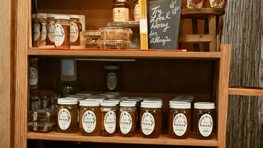 local honey jars in a store